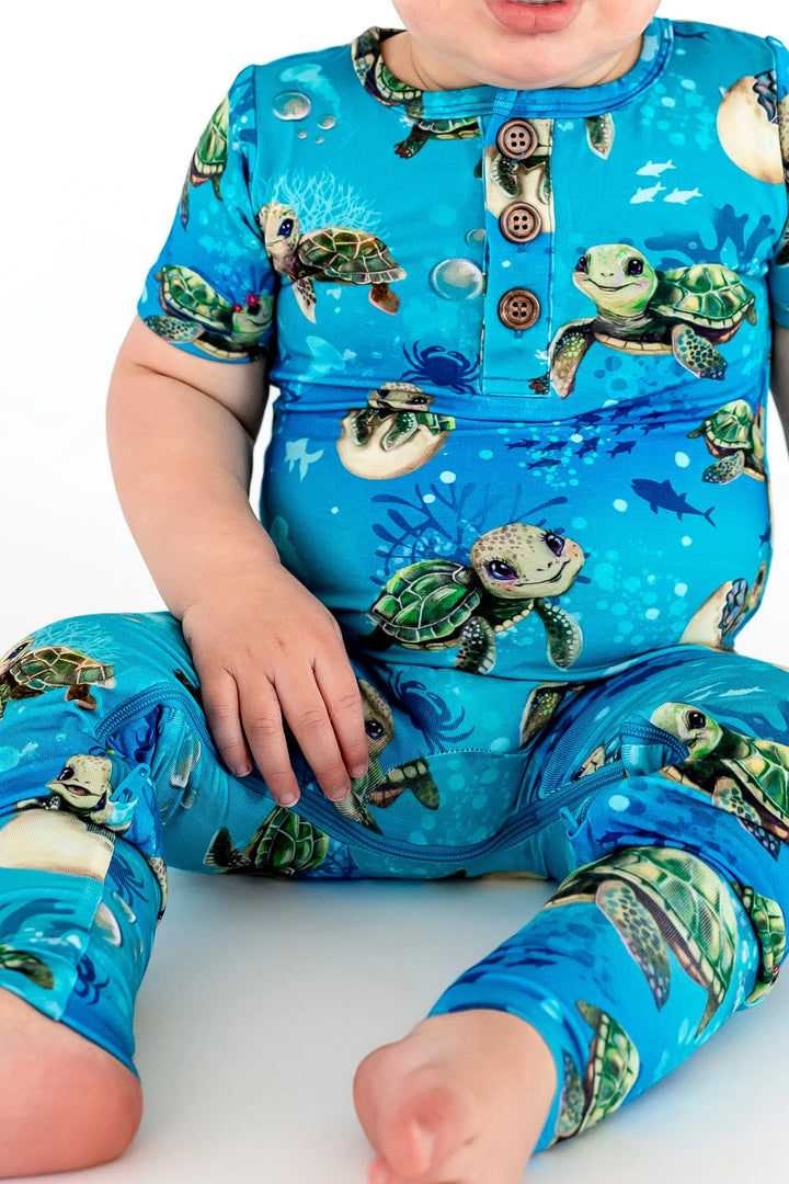 Sea Turtles Convertible Romper - Pure Bambinos