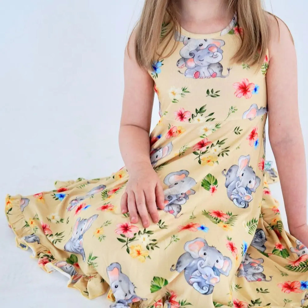 Elephants Tank Journey Dress - Pure Bambinos