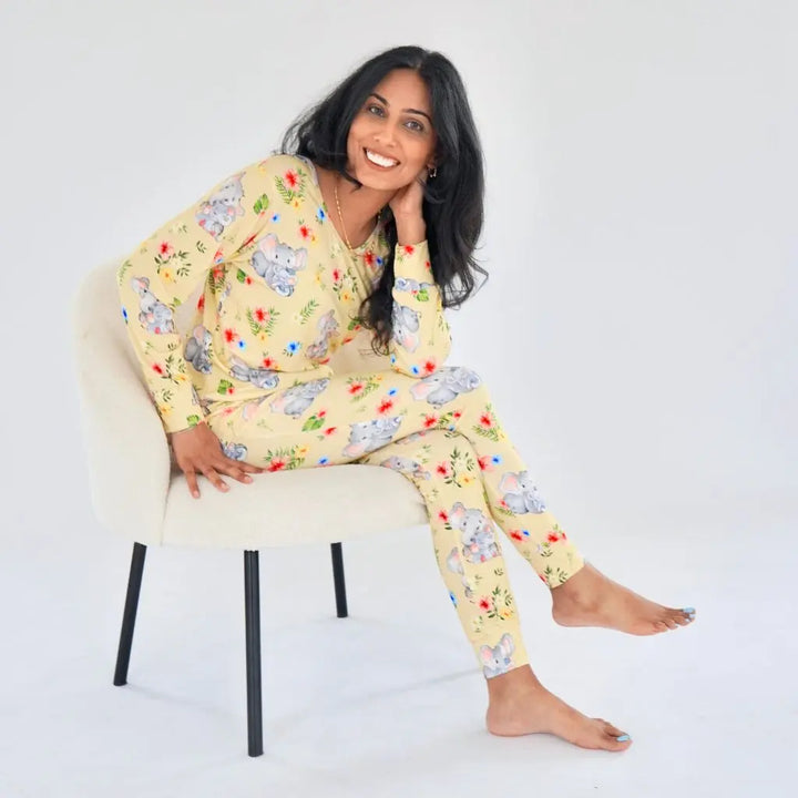 Elephants Women's Long Sleeve Loungewear - Pure Bambinos