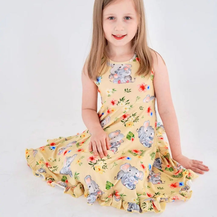 Elephants Tank Journey Dress - Pure Bambinos