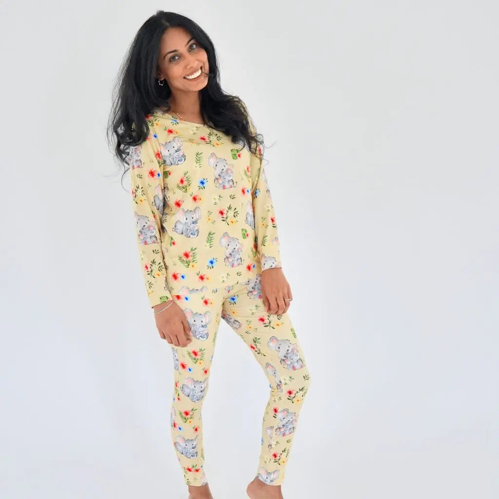 Elephants Women's Long Sleeve Loungewear - Pure Bambinos