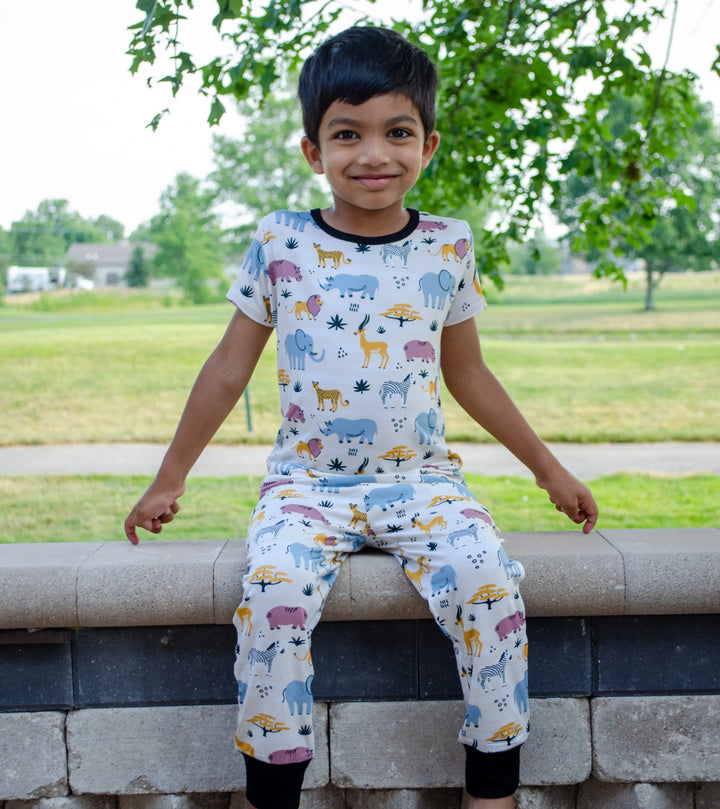 Safari Short Sleeve Pajama Set - Pure Bambinos