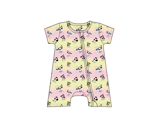 Steamboat Willie Pink Shortie Romper - Pure Bambinos