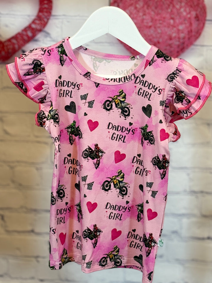 Daddy's Girl Ruffle Cap Sleeve Shirt