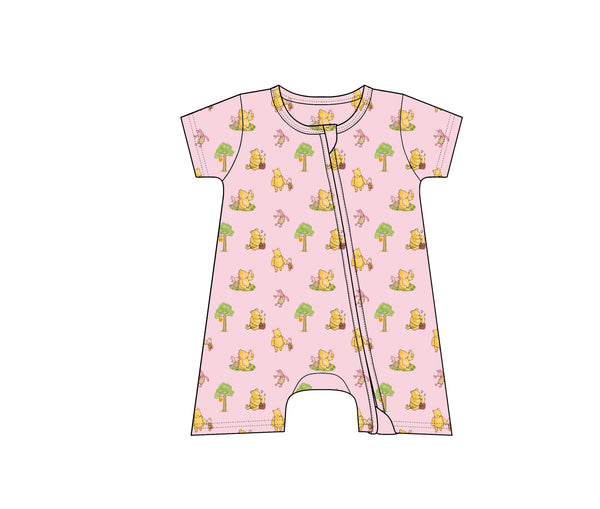 Pooh Bear Pink Shortie Romper - Pure Bambinos