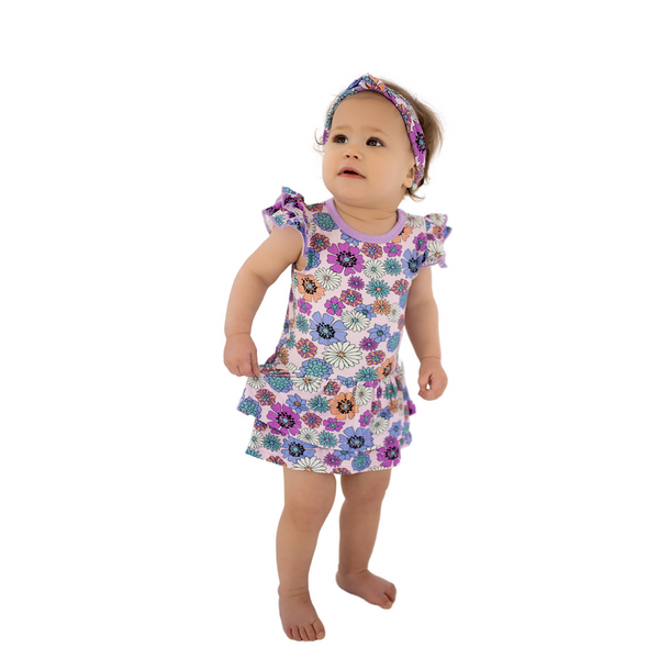 Violet Bodysuit Twirl Dress - Pure Bambinos