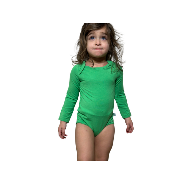 Green Long Sleeve Bodysuit - Pure Bambinos