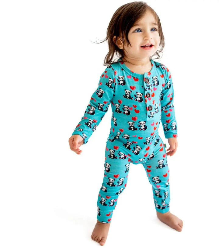 Pandas and Hearts Romper - Pure Bambinos