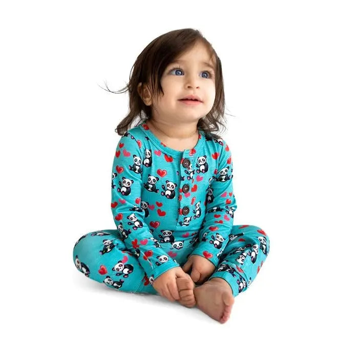 Pandas and Hearts Romper - Pure Bambinos