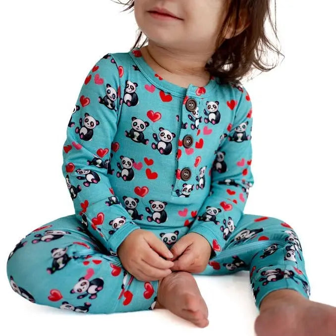 Pandas and Hearts Romper - Pure Bambinos