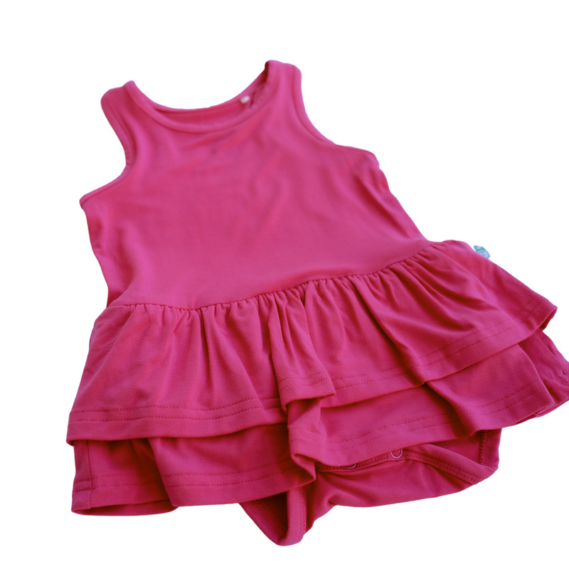 Hot Pink Tank Twirl Bodysuit - Pure Bambinos