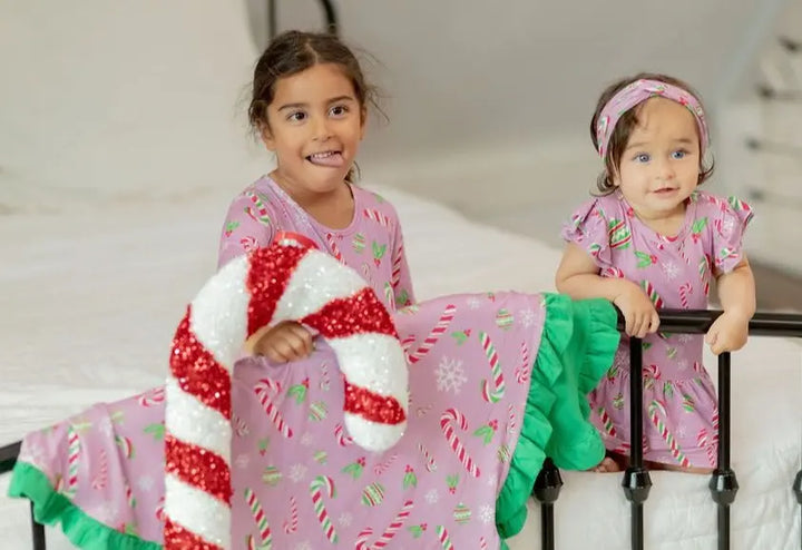 The one with the Candy Canes Nani Luxe Blanket - Pure Bambinos