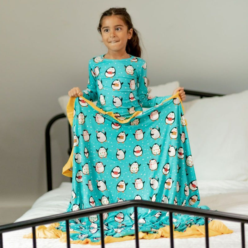 The one with the Jolly Penguins Nani Luxe Blanket - Pure Bambinos