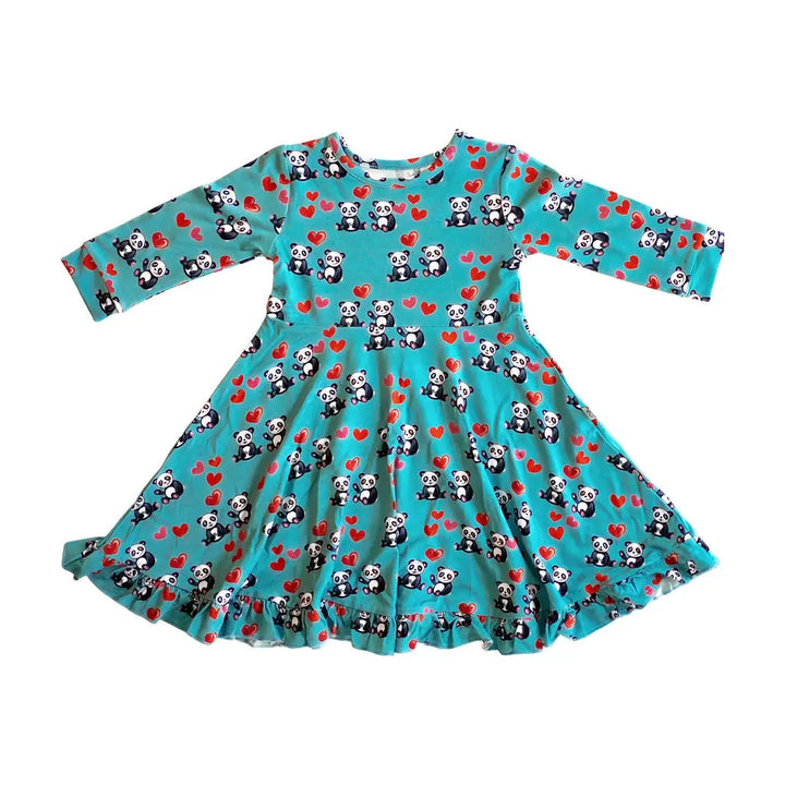 Pandas and Hearts Journey Dress - Pure Bambinos