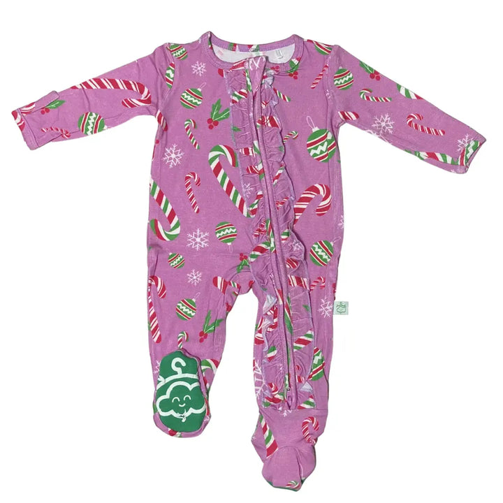 The one with the Candy Canes Ruffle Footie - Pure Bambinos